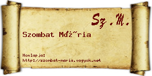 Szombat Mária névjegykártya