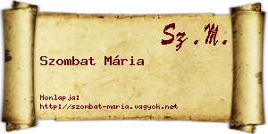 Szombat Mária névjegykártya